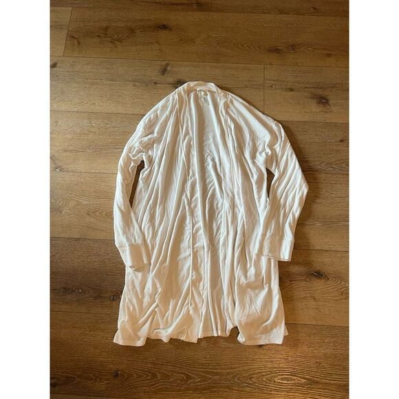 SKIMS Other - Skims Womens White Soft Lounge Ribbed Long Robe Size Large Open Front